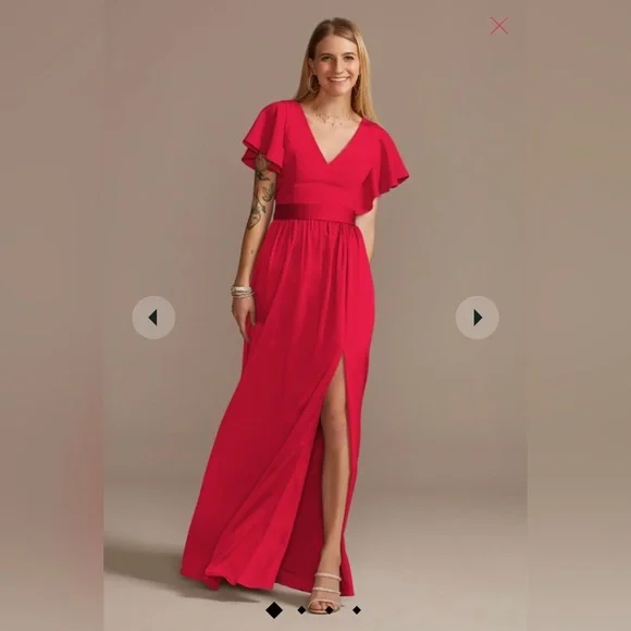 David’s Bridal Flutter Sleeve Bridesmaid Dress - Picture 5 of 5